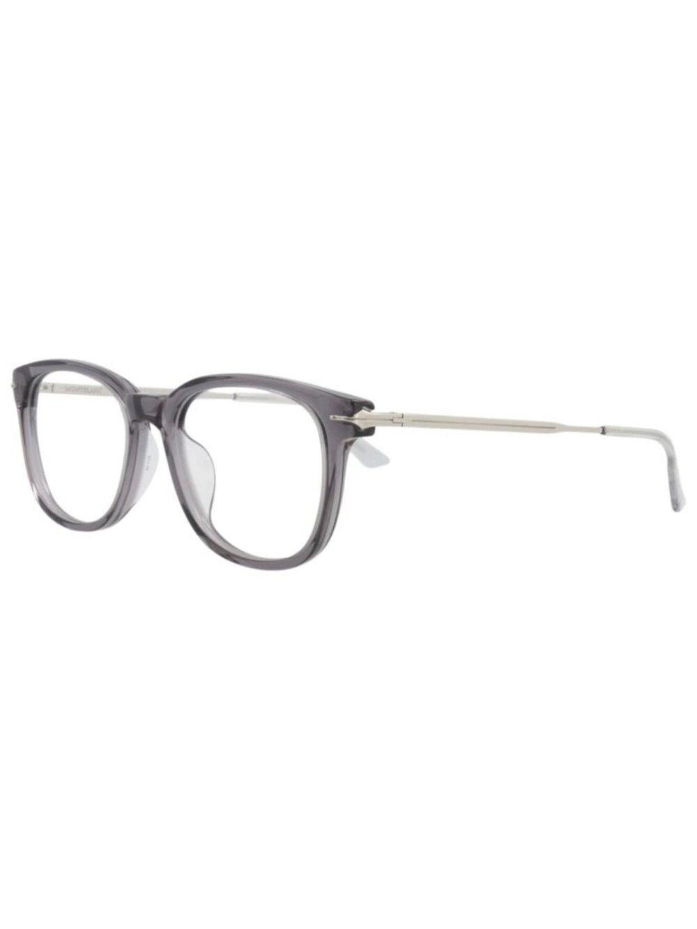 New Montblanc Women's Eyeglasses Mens Round Oval Grey Silver Transparent